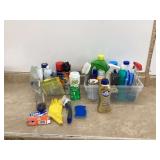 Various cleaning supplies for the house
