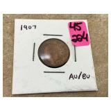 1907 INDIAN CENT-AU BU - COINS CURRENCY