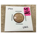 1900 INDIAN CENT-UNC - COINS CURRENCY