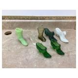 7 GLASS SLIPPERS AND BOOTS - GLASS