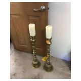 Vintage brass candle holders with candles from Grand Bazaar Turkey