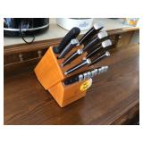 High-quality knife set with block by famous chef Wolfgang Puck