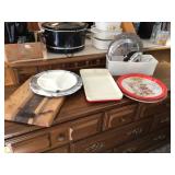Serving trays cutting board pot lids etc