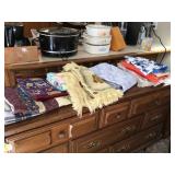 Tote with placemats and tablecloths