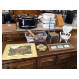 Rustic wooden decor with coasters & chairs
