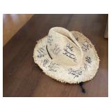 autographed straw hat from Survivor TV show