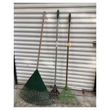 3 LEAF RAKES - LAWN & GARDEN