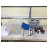 Tote with spray paint paint and samples