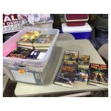 Military sci-fi novels in tote bag with lid