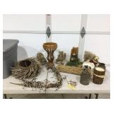 Rustic lodge decor tote with lid