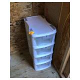 Four-drawer plastic storage unit