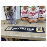 3 METAL MILLER BEER SIGNS