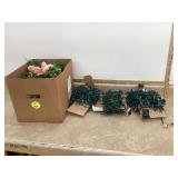 Fake flowers and string lights