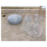 Fostoria Mayflower set salad plates tidbit dish cream