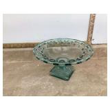 Vintage Spanish glass compote 6x12