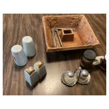 Antique salt pepper shakers nutcracker set