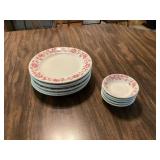 6 SHENANGO PLATES AND 5 SMALL BOWLS