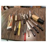 Various kitchen blades for cooking tasks