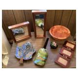 Vintage wood bowl mid-century dish décor items