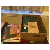 Various vintage music sheets and hymn books