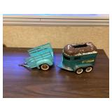 Vintage pressed steel Tonka trailer and Nylint horse trailer