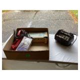 Battery charger foot pump vacuum spotlight