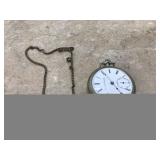 Elgin pocket watch with chain for parts