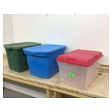 3 TOTES W LIDS - HOUSEHOLD MISC