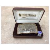 Montana Silversmiths belt buckle in German silver