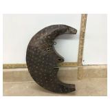 Metal moon tea light lamp