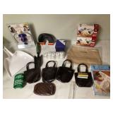 Household items in plastic bin