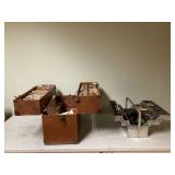 Old radio TV repair kit with tools & parts