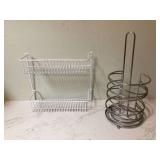 Metal toilet paper holder with white rack