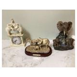 Elephant lamp clock figurine (bulb may need replacing)