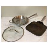 Cookware set with stir fry pan lid and griddle