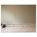 2 VINTAGE FISHING RODS WITH REELS