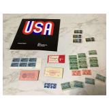 Collection of vintage air mail stamps with special 1971 mini album