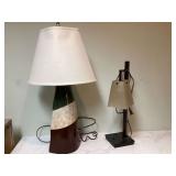 Two Mid Century Modern Table Lamps - Both in Working Condition