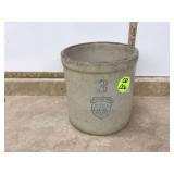 An antique Uhl Pottery crock