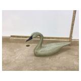 Whimsical wooden swan art