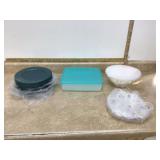 Tupperware snowflake dishes with crystal bowl