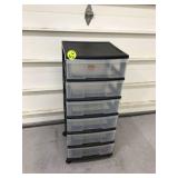 6-drawer plastic storage unit with wheels