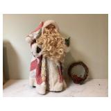 SANTA FIGURINE IN QUILTED COAT