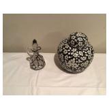 GINGER JAR W LID AND CRUET