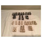 32 stone or marble chess pieces