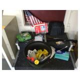 Miscellaneous household items in flower pot