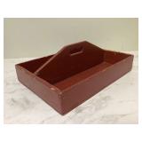 ANTIQUE RED WOODEN CADDY - VINTAGE