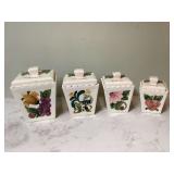 Set of 4 ceramic canisters 1960s vintage