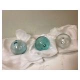 Pottery Barn set 3 glass globes new in box