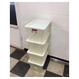 Durable stackable 49-gallon storage bins